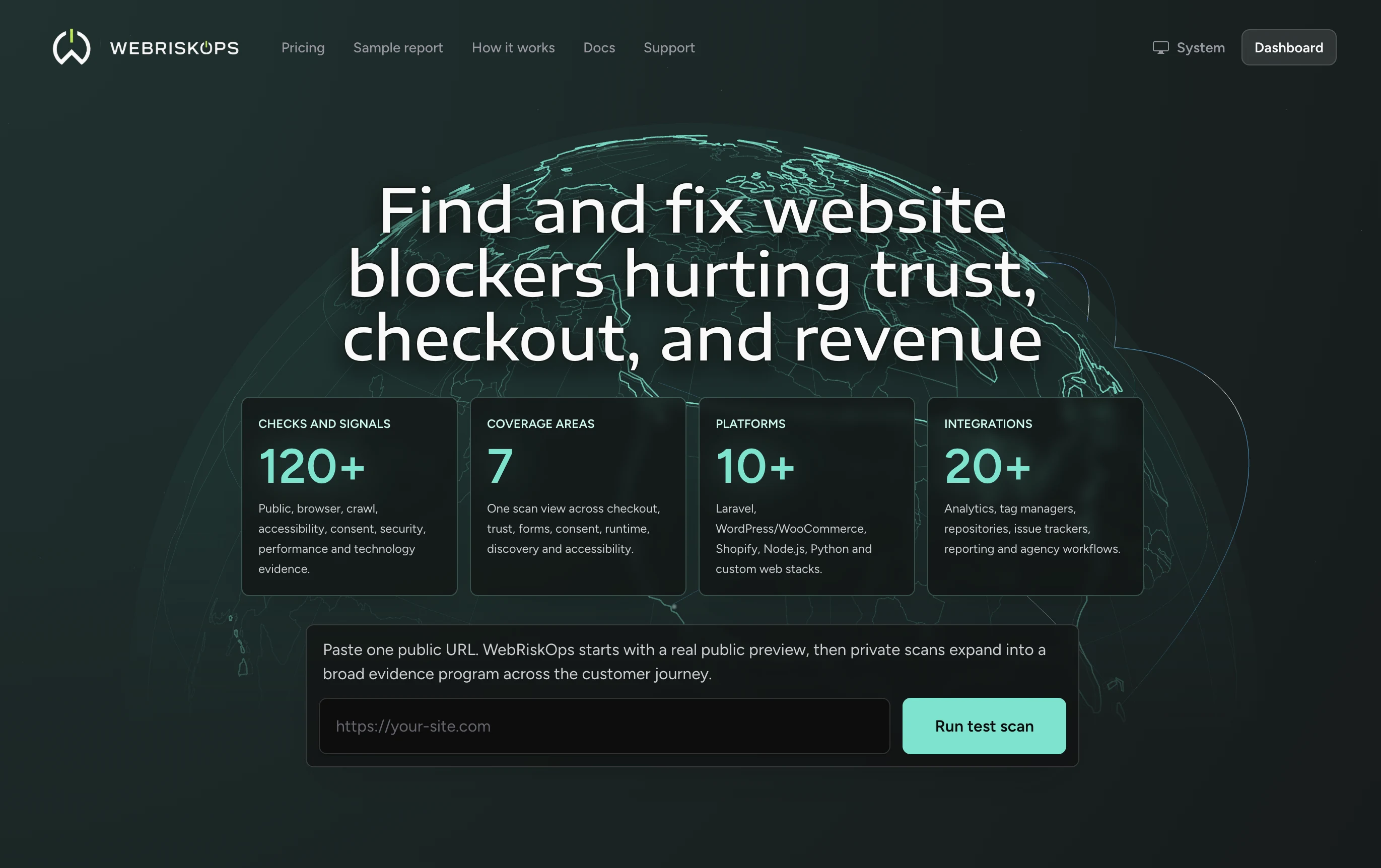 WebRiskOps public product screen