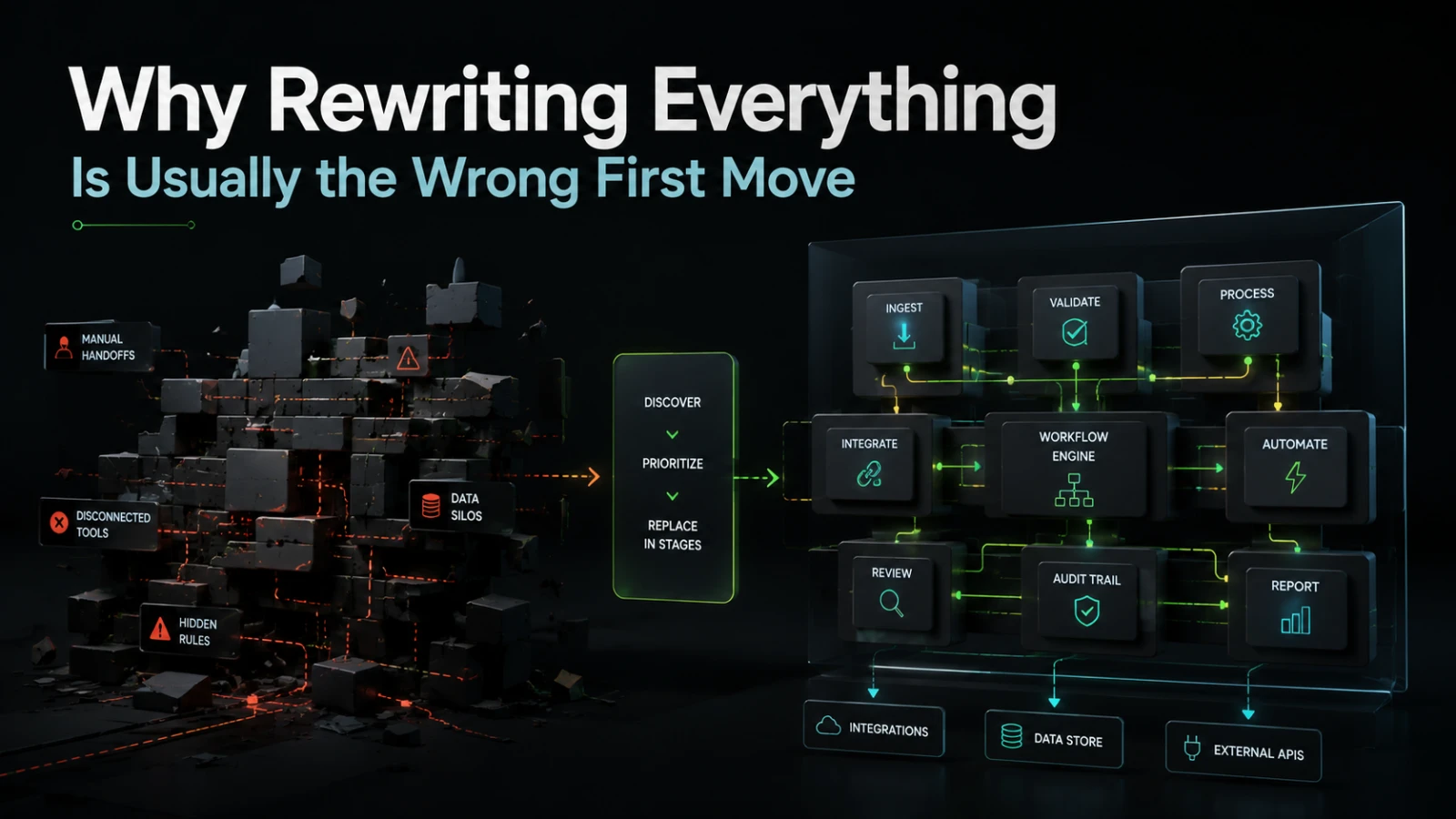 Why Rewriting Everything Is Usually the Wrong First Move